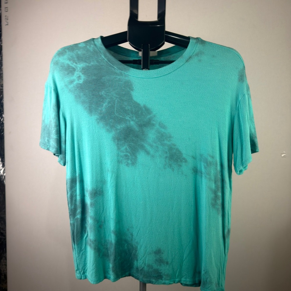 West Coast Teal Tie Dye Short Sleeve Crew Neck T-Shirt Small